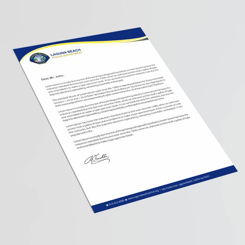 Laguna Beach Police Department Stationary Design by thinkweb art