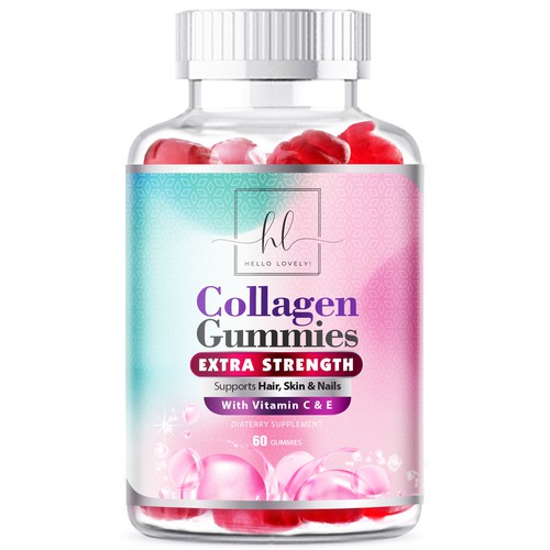 Hello Lovely needs a Collagen Gummies product label Design réalisé par agooshe