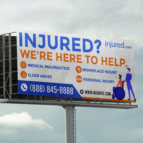 Injured.com Billboard Poster Design Ontwerp door Shreya007⭐️