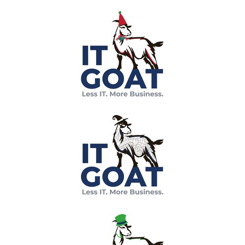 Bad Ass Goat logo for IT Consulting company. Something that will look awesome on company swag. Design by Global Arts