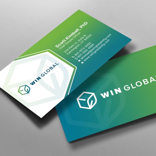 WIN Global Business Card Design Design by chandrayaan.creative