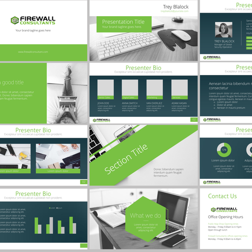 PPT template for security consulting firm catering to Fortune 500 companies.