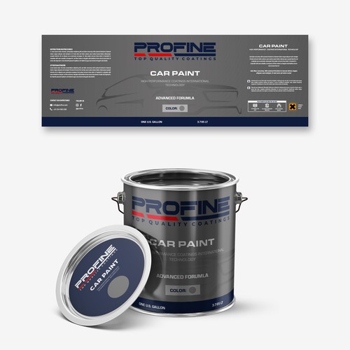 Label for our professional automotive and industrial coatings products Design by SRGrafica
