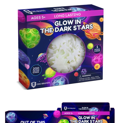 Redesign Glow in the dark stars packaging Réalisé par Graphic4you