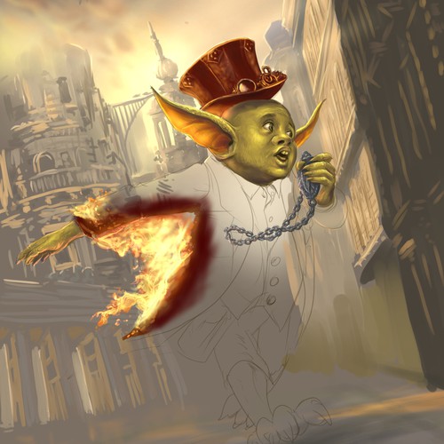 Book cover: Fantasy novel (humour, magic, steampunk) set in victorian Berlin Design by metatron studio