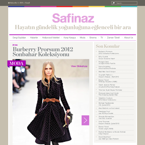 website design for Safinaz.com Diseño de miss_delaware