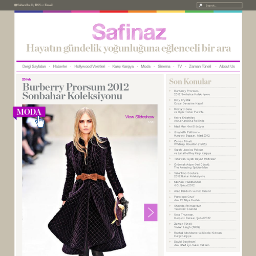 website design for Safinaz.com Réalisé par miss_delaware