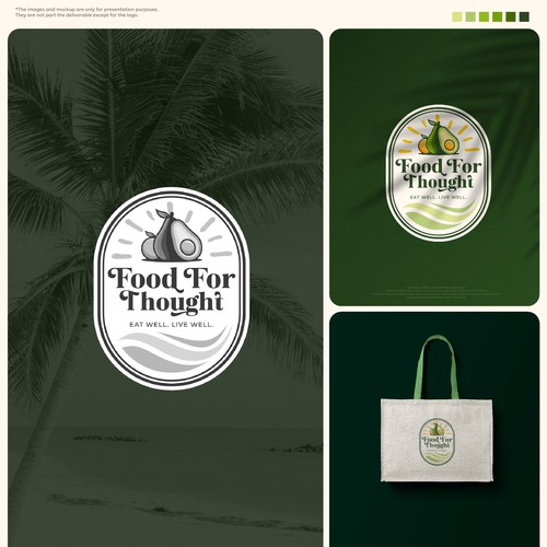 Fresh, Playful Island-Inspired Logo for Food For Thought – Organic Café & Market in the Florida Keys Design by norzone