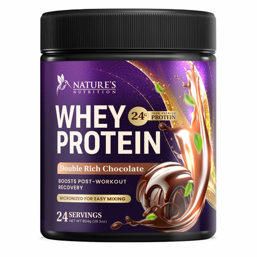 Diseño de Tasty Whey Protein Chocolate Design Needed for Nature's Nutrition de Davi Giolo ★