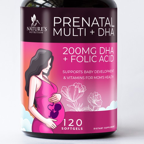 Prenatal Vitamins Label Design needed for Nature's Nutrition Réalisé par R O S H I N