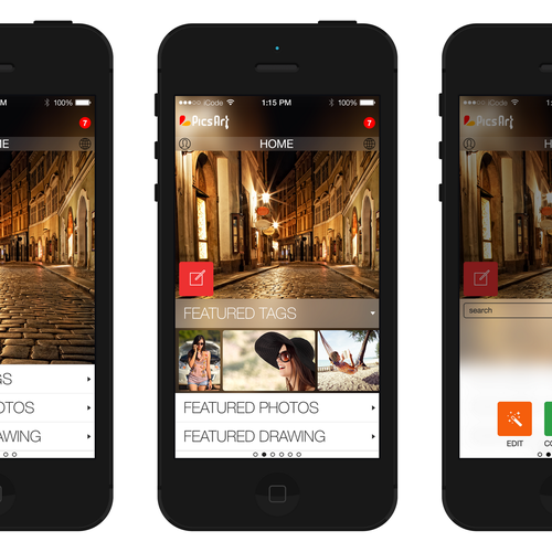Award winning design for best in class mobile app PicsArt Design by muchanis