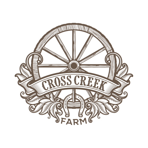 Simple yet Sophisticated Rustic wagon wheel farm logo Design von guinandra