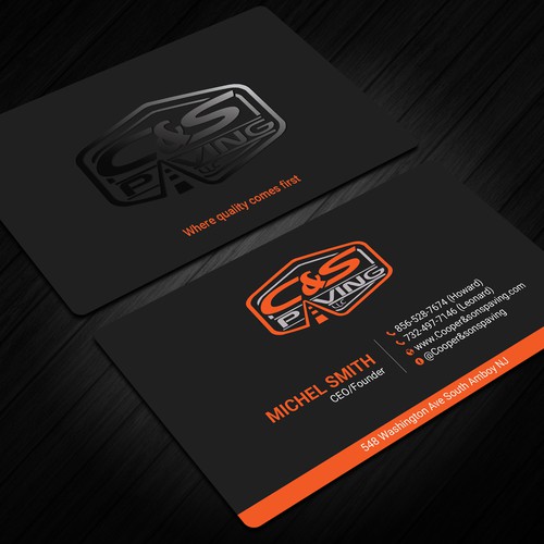 We are an asphalt paving company  card with character, style, stands out from everyone nothing bland no white ,add stuff-ontwerp door prosenjit_P