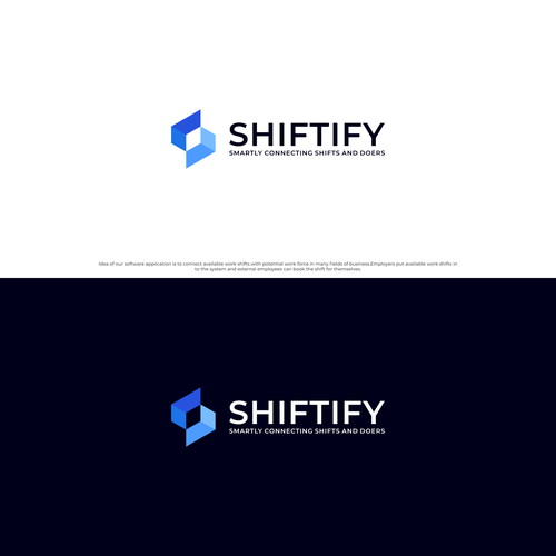 Minimalist and modern logo design for modern work shift management application Design by æhb