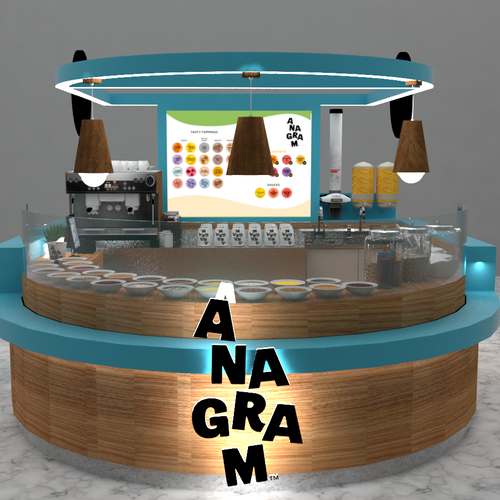 Design a 3D render for food serving kiosk Design by Ann Davis