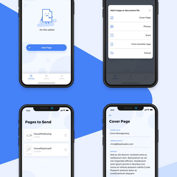 Design by Martin Zagawa titled "Simply app for sending documents"