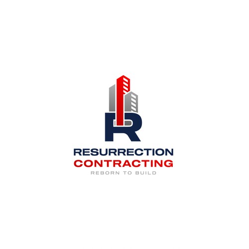 "Reborn To Build" construction company logo. Design by gdrony