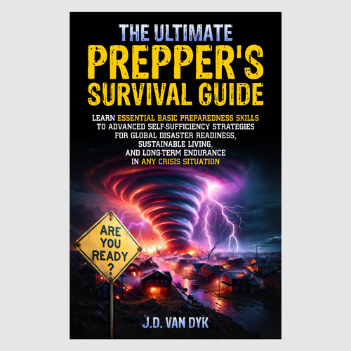 I need a powerful book cover to illustrate disasters and be ready for it Design by adavan