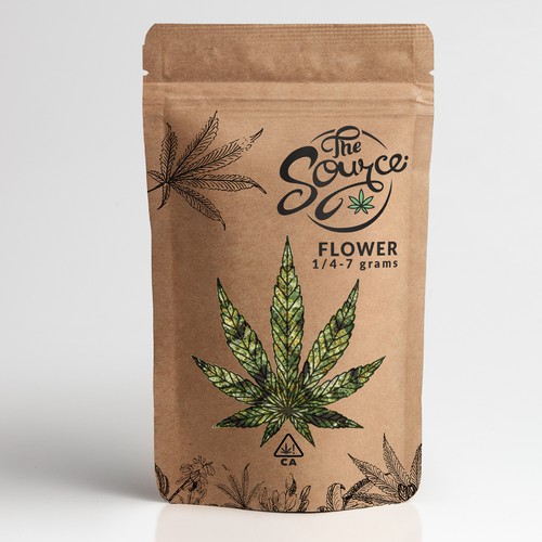 Cannabis Flower Bag Design Design by Sashkica