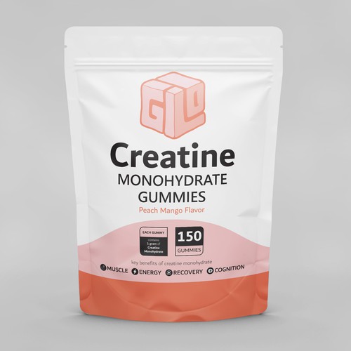 Bag Design for Creatine Monohydrate Gummy brand Design by Fikkra