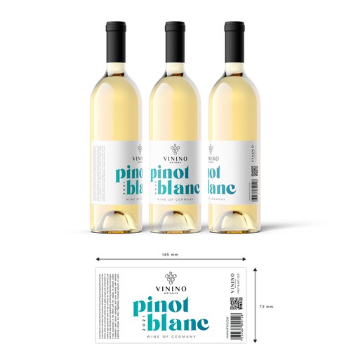 Modern label design for a house wine in a wine bar called VININO Design by Shark1@