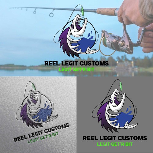 Custom bait painters looking to "lure" creative spirits for a logo design! Design by suardita