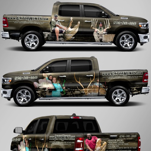 Hunting and fishing charter in central florida - truck wrap