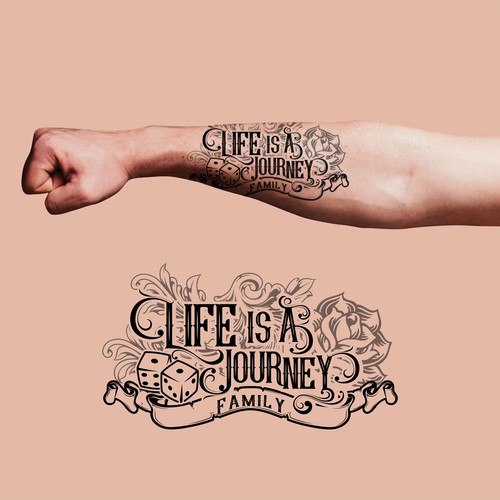 "Life Is A Journey" Tattoo style artwork Tshirt contest