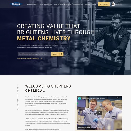 Chemical Company looking for Homepage Facelift Design by Red Shield