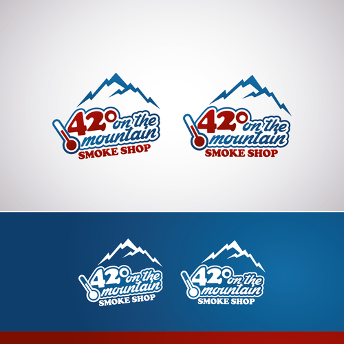 Create logo as the 42° is to look like 420 and then some mountains
and put "on the mountain" under smoke shop
 Design by BURUKDesign©