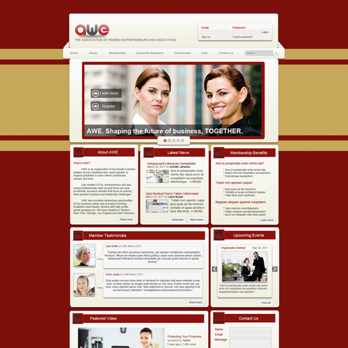 Create the next Web Page Design for AWE (The Association of Women Entrepreneurs & Executives) Ontwerp door kb24