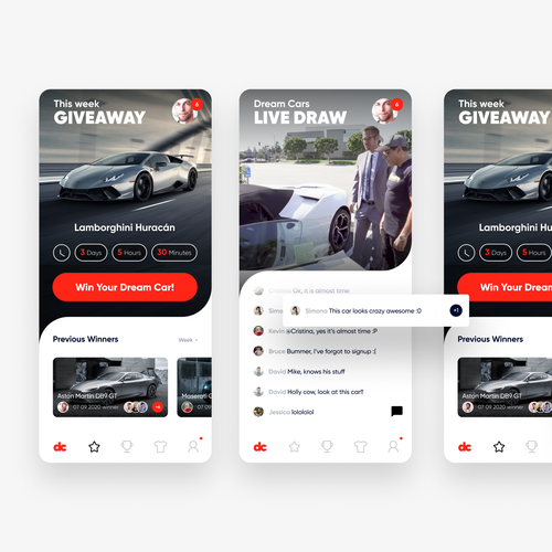 Eye-catching app design for the ultimate prize giveaway app!