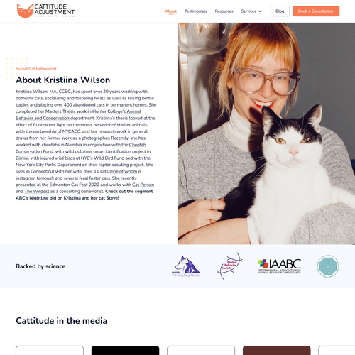 Create a website refresh for a cat behavior consultant! Design by Christian Storch