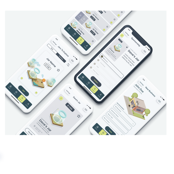 Design by Varvara Tsotsova titled "UI UX concept for jars app"