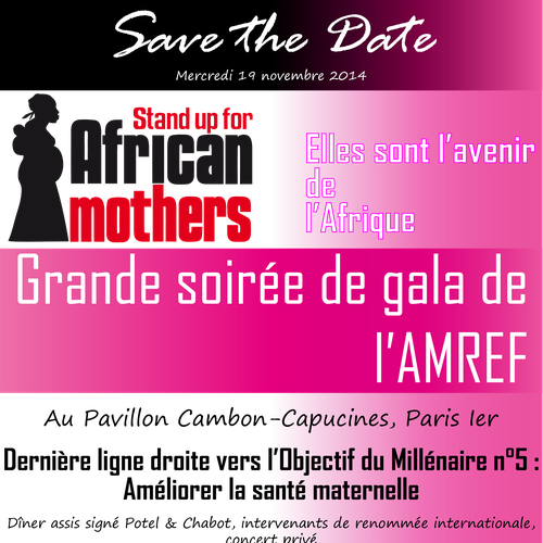 Réaliser le Save the Date (pour envoi électronique) du gala de charité annuel de l’Amref France
