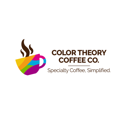 colorful logo  for a coffee company that uses colors to differentiate different coffees Design by M. Fontaine