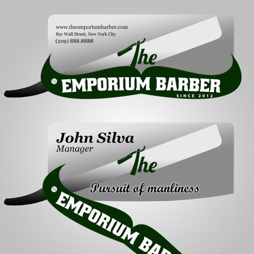 Unique business card for The Emporium Barber Ontwerp door Jelone0120