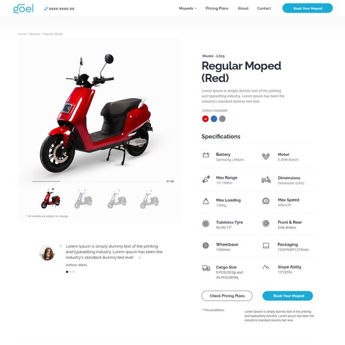 Designs | Design brand new website for a long-term electric scooter ...