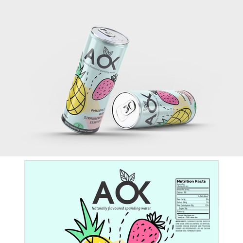 Flavoured sparkling water packaging design Design by Moi_Designers