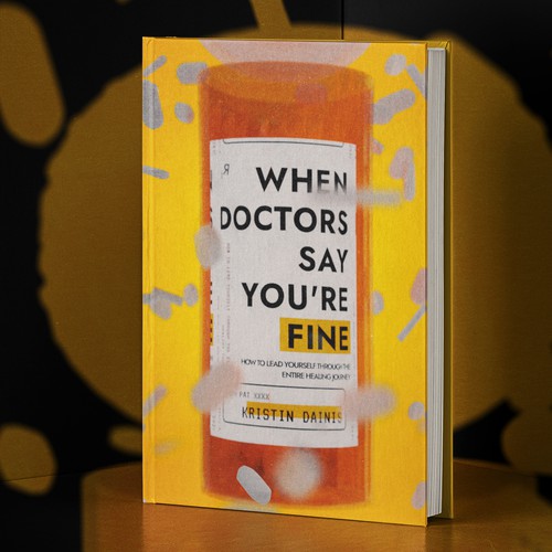 Design a bold book cover to help chronically undiagnosed patients find answers and heal. Design by MuchuuWorks