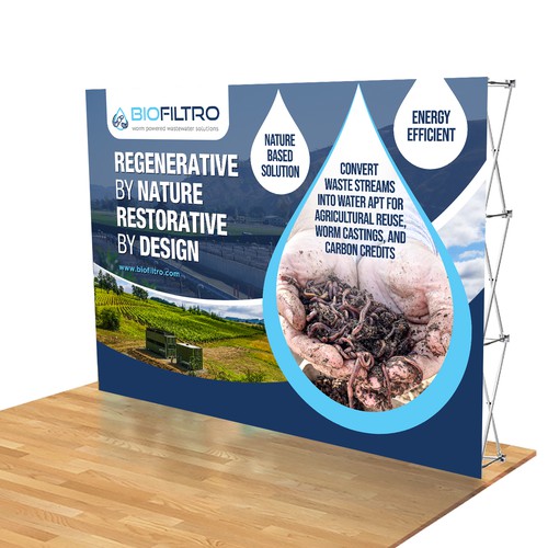 Design a Clean Trade Show Backdrop/Podium for a Regenerative Agriculture/Wastewater Company Design by isuk