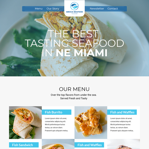 Miami Soul Seafood Restaurant Concept 1 Page Only Design réalisé par dJugnz