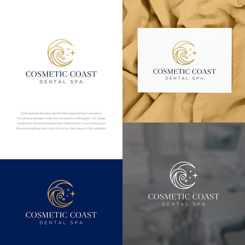 Design old money aesthetic for boutique cosmetic dental office located on the coast on NC Design by GraphicVersa