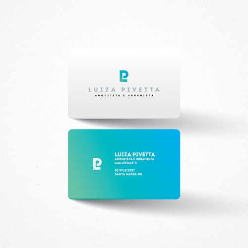 Biz Card For Young And Serious Architect | CartÃ£o de visita para arquiteta jovem e sÃ©ria. Design por kiwwwi