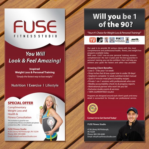 Sleek Postcard for FUSE Fitness Studio Ontwerp door Jabuka.apple
