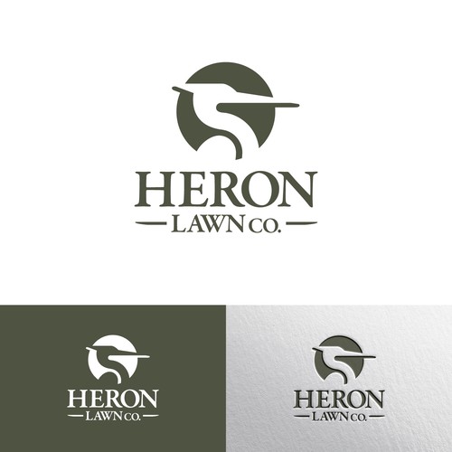 Modern Lawn Care Business with Heron Design by a.mjb