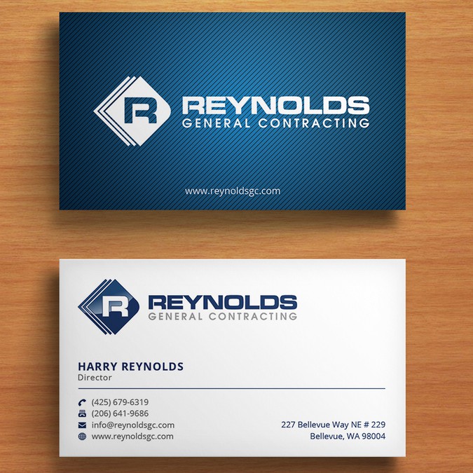 Create a clean and professional business card for Reynolds General