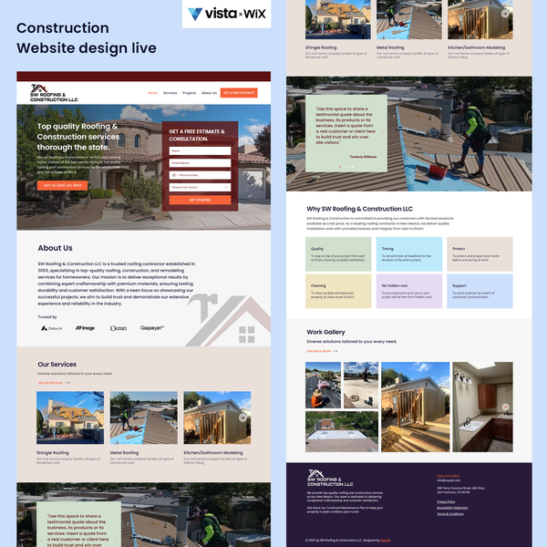 Design by Näveeß titled "SW Roofing & Construction LLC"