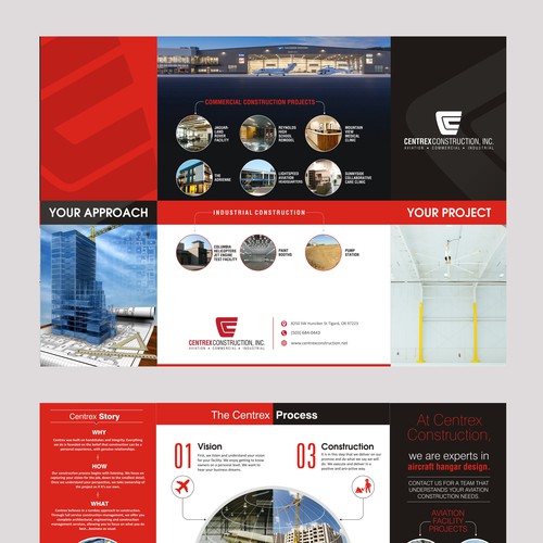 Create a highend brochure for an AviationConstruction Company