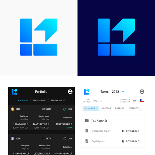 Logo & brand for a fintech startup that automates taxes and portfolio tracking Design by CANVASIA